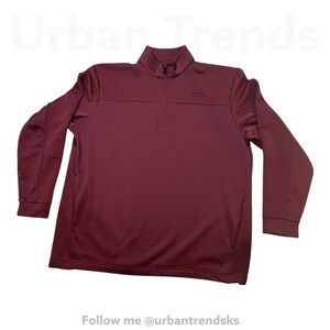 Callaway Pullover Men Large Maroon 1/4 Zip Workout Golf Hiking Logo Pocket